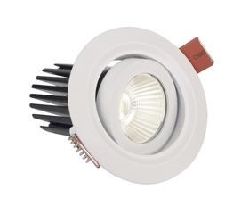 DM201419  Bama R 10 Tridonic Powered 10W 4000K 810lm 36° CRI>90 LED Engine White Adjustable Round Recessed Spotlight, IP20